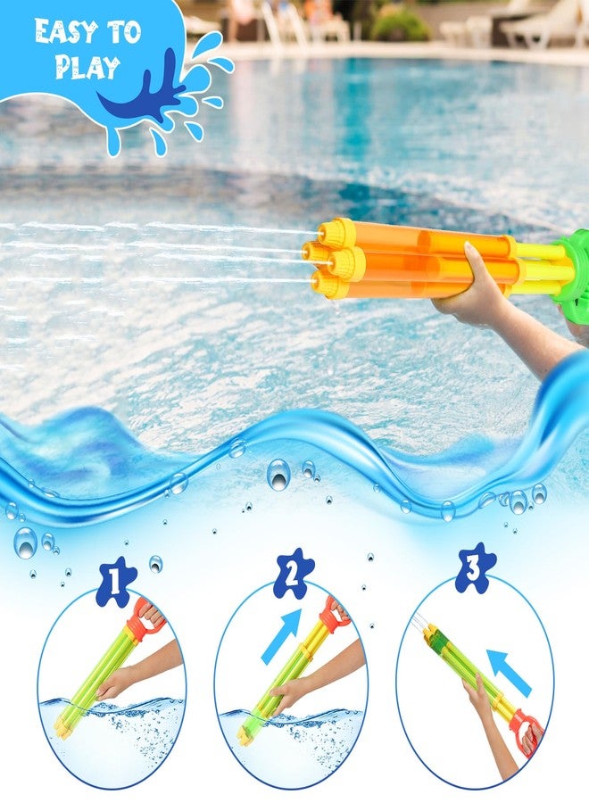 Dsmile 2 Packs Water Guns for Kids Adults,Blast Water from 4 nozzles with Long Range,Squirt Guns Water Blaster Pool Toys High Capacity for Boys Girls - Image 4