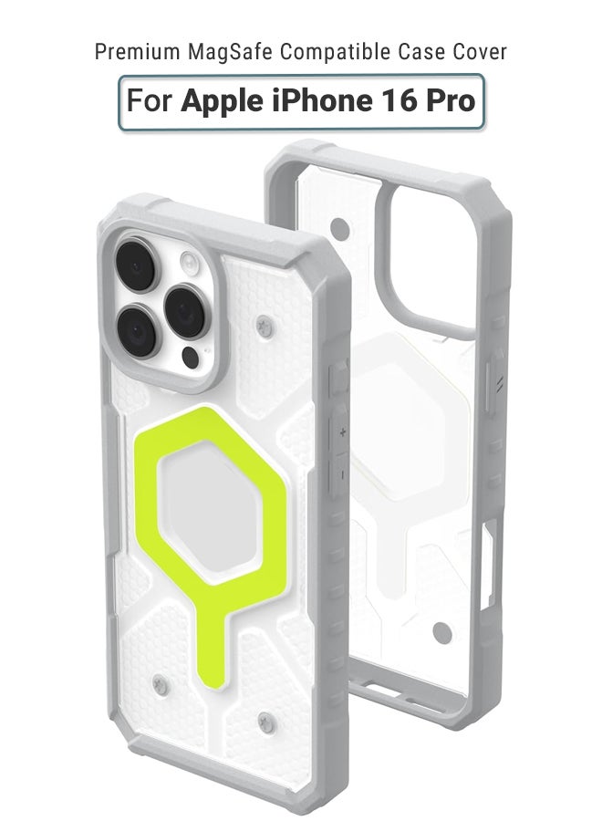 huanmate Apple iPhone 16 Pro MagSafe Case Grey/Green- High Quality Strong Magnet, Wireless Charging Compatible, Shockproof Protection, Ultra Slim Anti-Scratch Magnetic Cover for Apple iPhone 16 Pro - Image 1