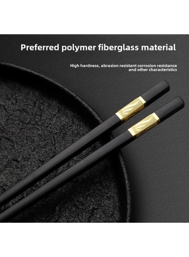 Wholesale Alloy Chopsticks Household 24cm Chopsticks 10 Pair Hotel Restaurant Hotel Tableware Commercial Alloy Chopsticks-Color:10 Pairs Of Aluminum And Silver Three Leaves (blister Card)  - Image 3