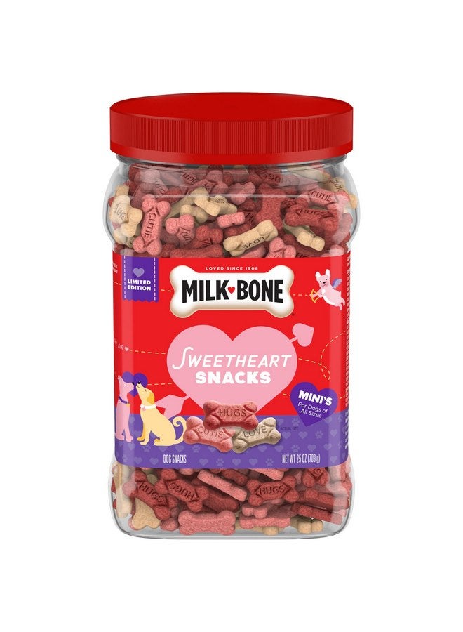 ميلك-بون حلوى صغيرة للكلاب من Milk-Bone Limited Edition Valentine's Sweetheart Snacks Mini، 25 أونصة (عبوة من قطعة واحدة) - Image 1