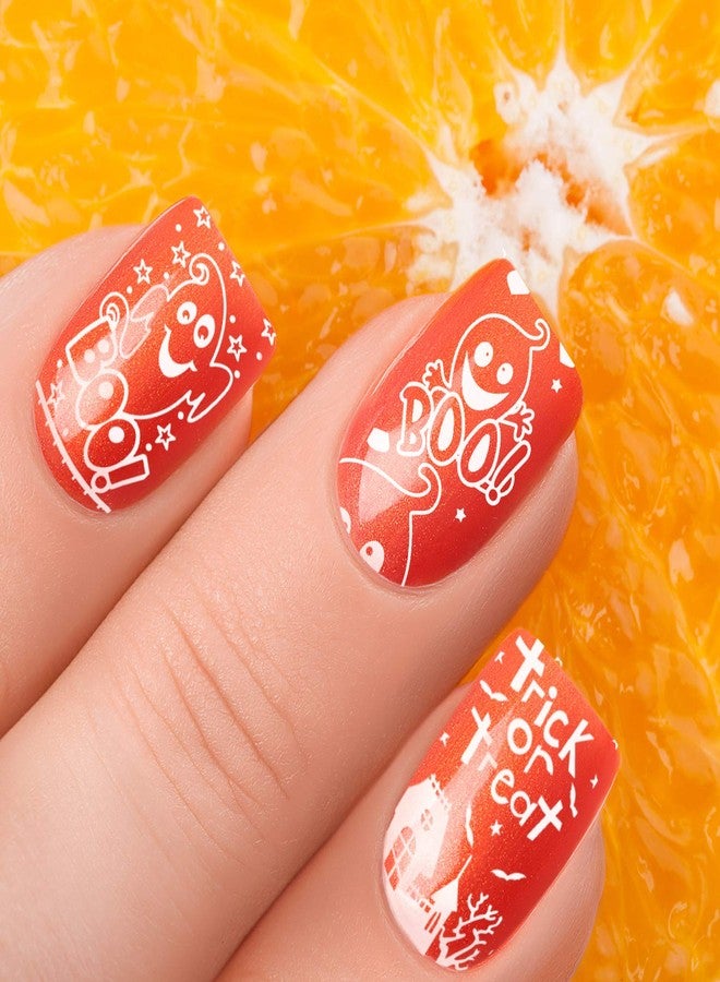 Whaline 4 Pieces Halloween Nail Art Plates Image Stamp Templates Stamping Kit DIY Print Manicure Salon Design - Image 4