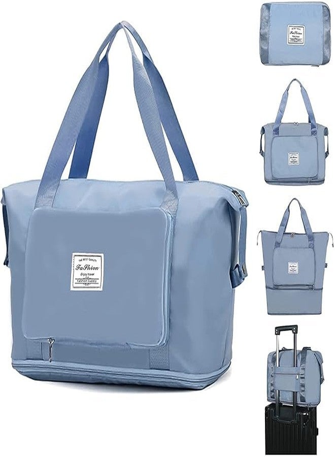KIDINGTON Large Capacity Folding Travel Tote Bag, Oxford Fabric Waterproof Lightweight Foldable Travel Duffel Bag, Portable Expandable Travel Bag. - Image 4