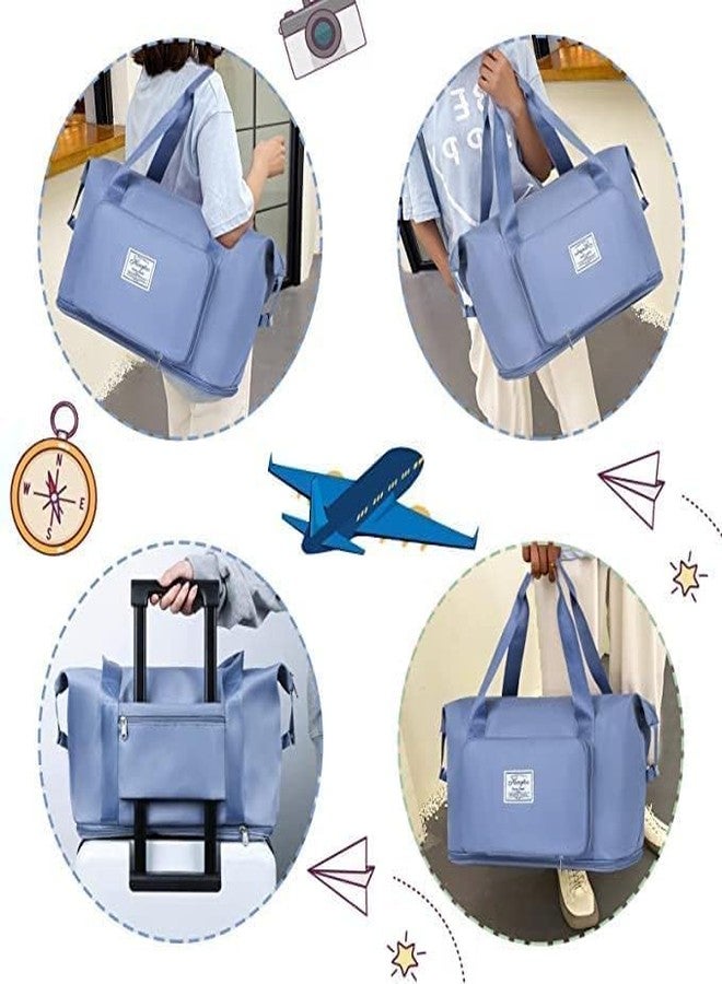 KIDINGTON Large Capacity Folding Travel Tote Bag, Oxford Fabric Waterproof Lightweight Foldable Travel Duffel Bag, Portable Expandable Travel Bag. - Image 3