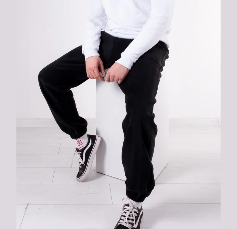Vatkalimon Vatkalimon Women's Men's Black Pocket Elasticized Fleece Sweatpants