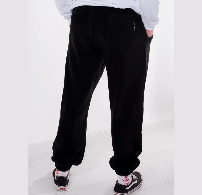 Vatkalimon Vatkalimon Women's Men's Black Pocket Elasticized Fleece Sweatpants