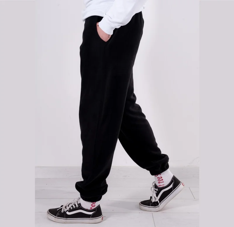 Vatkalimon Vatkalimon Women's Men's Black Pocket Elasticized Fleece Sweatpants