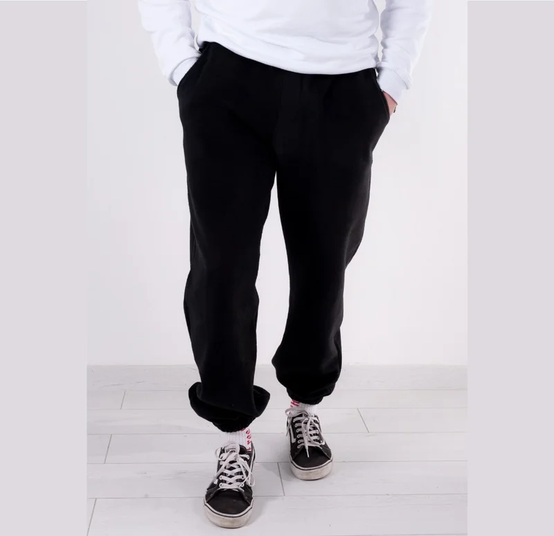Vatkalimon Vatkalimon Women's Men's Black Pocket Elasticized Fleece Sweatpants