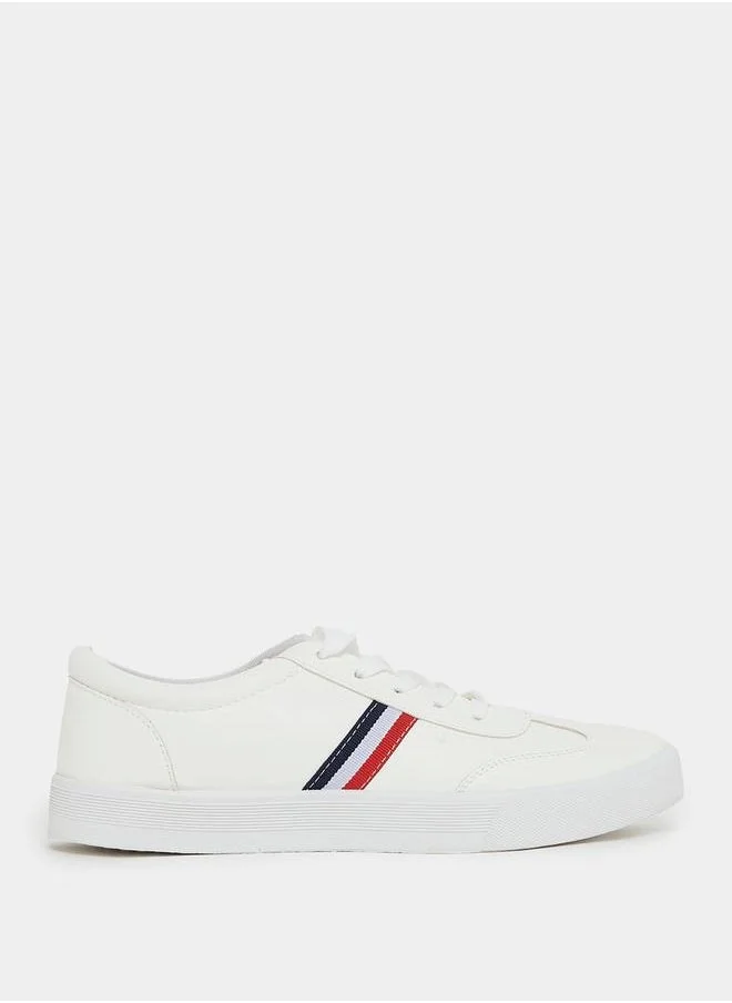 Styli Striped Detail Lace Up Platform Sneakers