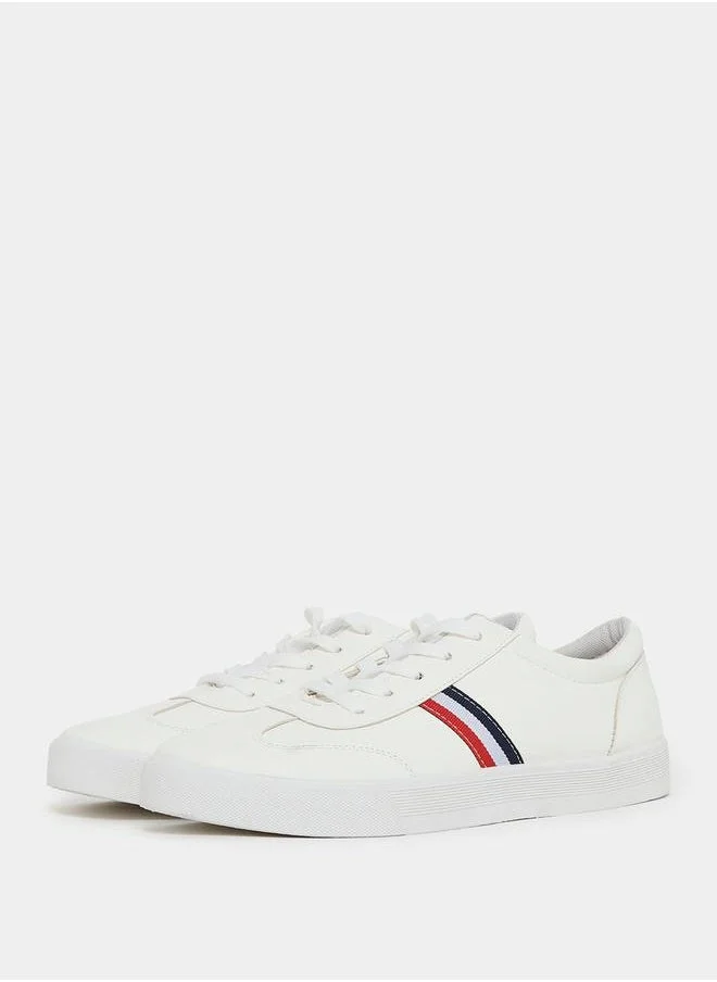 Styli Striped Detail Lace Up Platform Sneakers