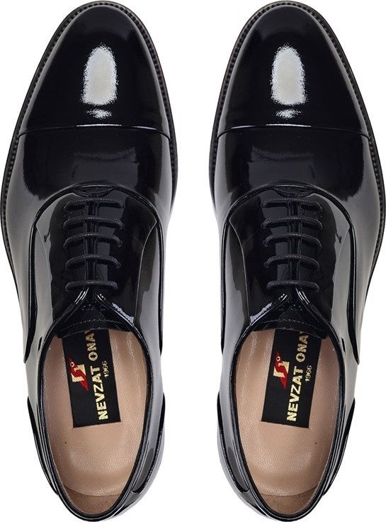 Nevzat Onay Black Classic Laced Oxford Patent Leather Shoes -6119-  - Image 4