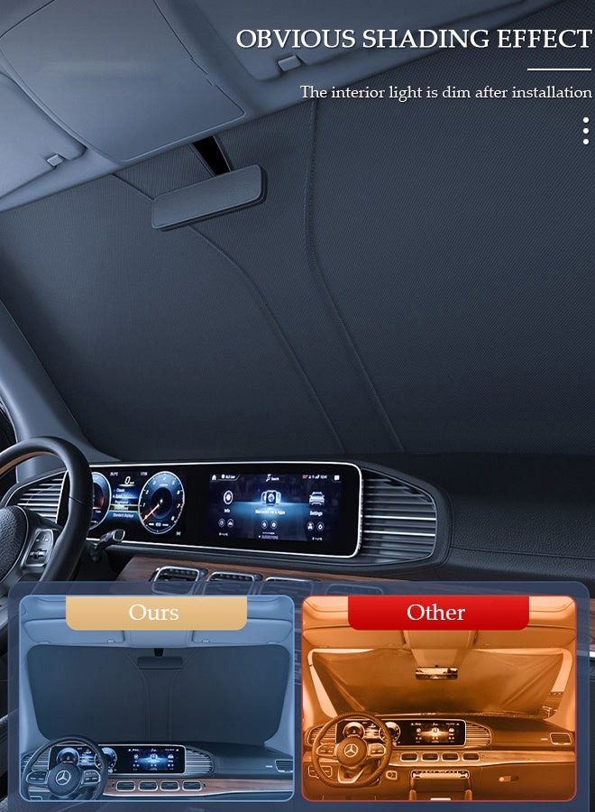 DUNISO Foldable Car Windshield Sun Shade, Front Windshield Sun Shade Blocks UV Rays, Sun Visor Protector, Keeps Vehicle Cooler, Keep Your Vehicle Cool And Damage Free For Most Cars - Image 4