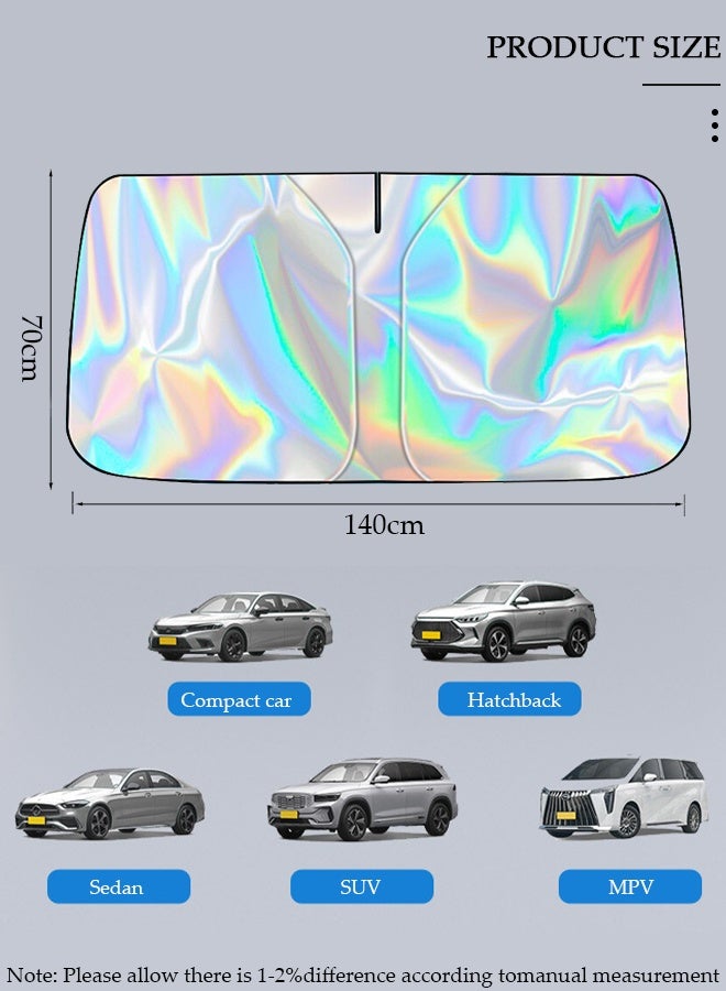 DUNISO Foldable Car Windshield Sun Shade, Front Windshield Sun Shade Blocks UV Rays, Sun Visor Protector, Keeps Vehicle Cooler, Keep Your Vehicle Cool And Damage Free For Most Cars - Image 5