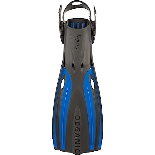 OCEANIC Viper 2 Fins Open Heel Suitable for All Scuba Diving Snorkeling Skill Levels Lightweight Comfortable Easy to get on and Keep on Fits Wide Range of Boot Styles BlueBlack SM - Image 3