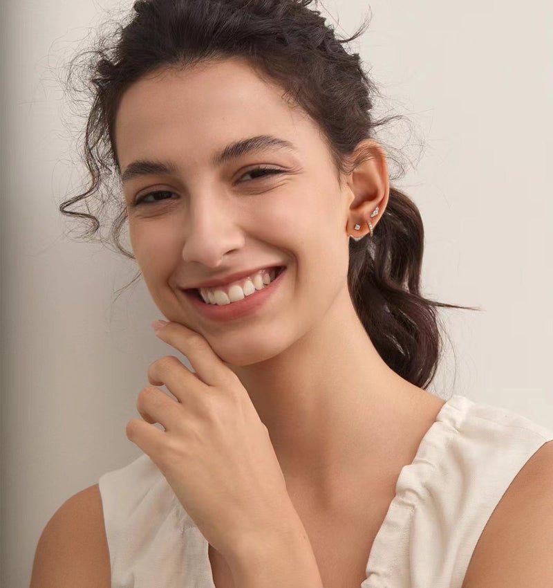 YEEZII Gold Stud Earrings for Women, 6 Pairs 14K Hypoallergenic Cartilage Earrings for Multiple Piercing, Dainty Small Stackable Hoop Ball Earrings Set (Gold-3 Pairs) - Image 4