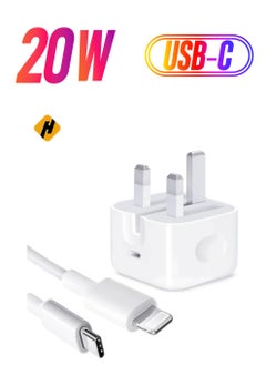 【MFi Certified】 iPhone 20W Charger Plug and 2M USB C to Lightning Cable PD Fast Charger USB C Plug Data Lead Compatible with iPhone 14/14 Plus/14 Pro/14 Pro Max/13/12/11/11 Pro/XS Max/XR/X/8/7/iPad