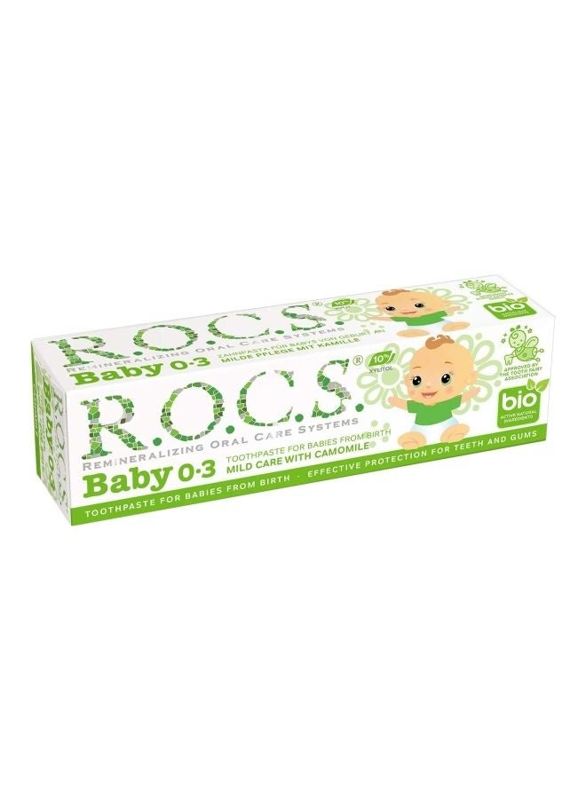 R.O.C.S Mild Care Mineral Protection Baby Toothpaste With Camomile, 0-3 Years