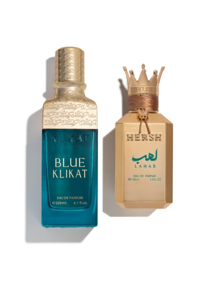 ALezz Oud Al-Khair Package Hersh Lahab Eau de Parfum - 100ml & Klikat Blue EDP 200 ml - Image 1