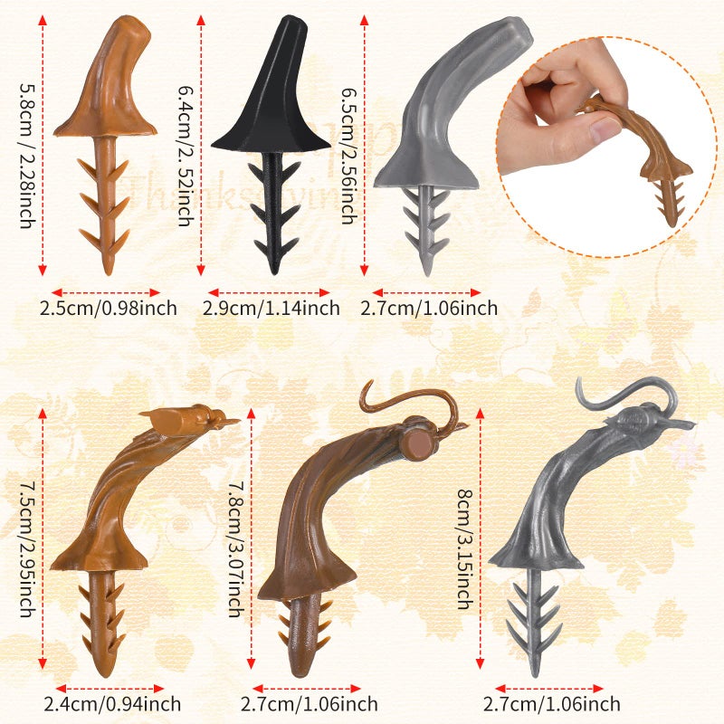 Maitys 24 Pieces Thanksgiving Fake Pumpkin Stems Plastic Pumpkin Stems for Crafts Plastic Pumpkin Head DIY Handle Harvest Pumpkin Supplies Artificial Pumpkin Head Crafts for Halloween Thanksgiving Decoration - Image 3