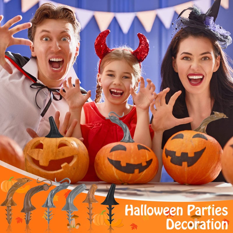 Maitys 24 Pieces Thanksgiving Fake Pumpkin Stems Plastic Pumpkin Stems for Crafts Plastic Pumpkin Head DIY Handle Harvest Pumpkin Supplies Artificial Pumpkin Head Crafts for Halloween Thanksgiving Decoration - Image 5