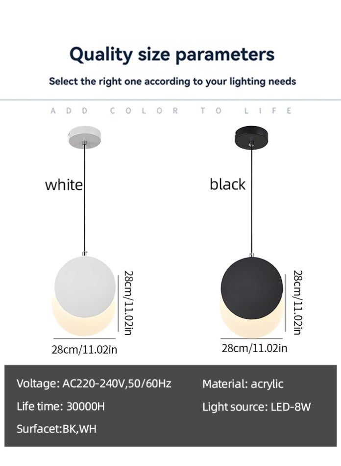 Indoor decorative pendant light 30000 hours long lasting white light warm light neutral light modern ceiling lamp energy saving hanging lighting for living room dining room home decoration（White） - Image 3