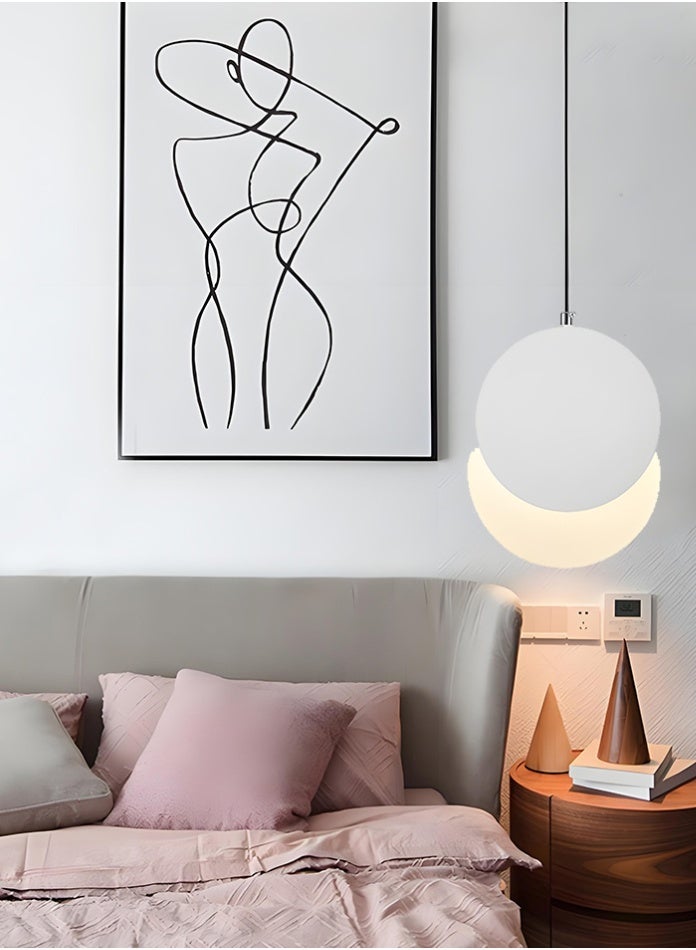 Indoor decorative pendant light 30000 hours long lasting white light warm light neutral light modern ceiling lamp energy saving hanging lighting for living room dining room home decoration（White） - Image 1