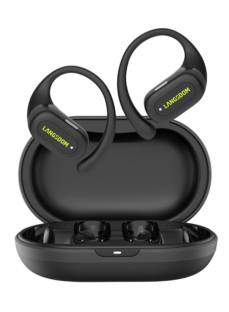 لانجسدام سماعات Langsdom TS19 الرياضية بتصميم الأذن المفتوحة – بلوتوث 5.4، عزل ضوضاء ذكي، مقاومة للماء IPX5، حتى 40 ساعة تشغيل - Image 1