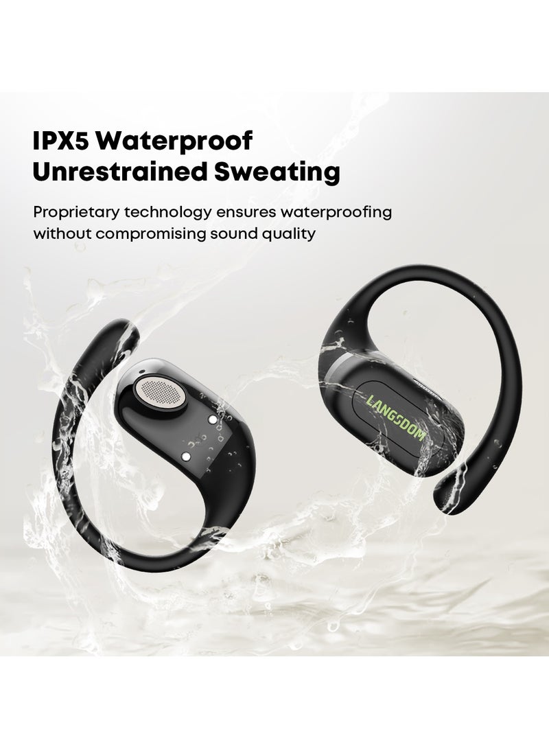 لانجسدام سماعات Langsdom TS19 الرياضية بتصميم الأذن المفتوحة – بلوتوث 5.4، عزل ضوضاء ذكي، مقاومة للماء IPX5، حتى 40 ساعة تشغيل - Image 2
