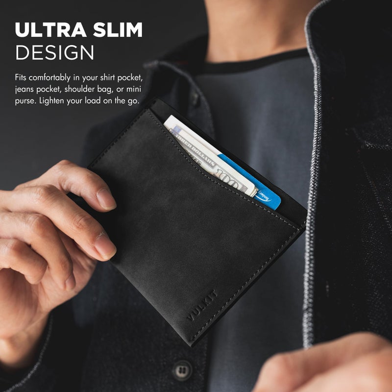 VULKIT Passport Cover Ultra Slim Design Leather Passport Sleeve RFID Blocking with 2 Card Slots, Anti-Theft Travel Essentials - Image 5
