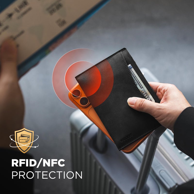 VULKIT Passport Cover Ultra Slim Design Leather Passport Sleeve RFID Blocking with 2 Card Slots, Anti-Theft Travel Essentials - Image 4