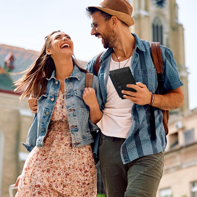 VULKIT Passport Cover Ultra Slim Design Leather Passport Sleeve RFID Blocking with 2 Card Slots, Anti-Theft Travel Essentials - Image 2