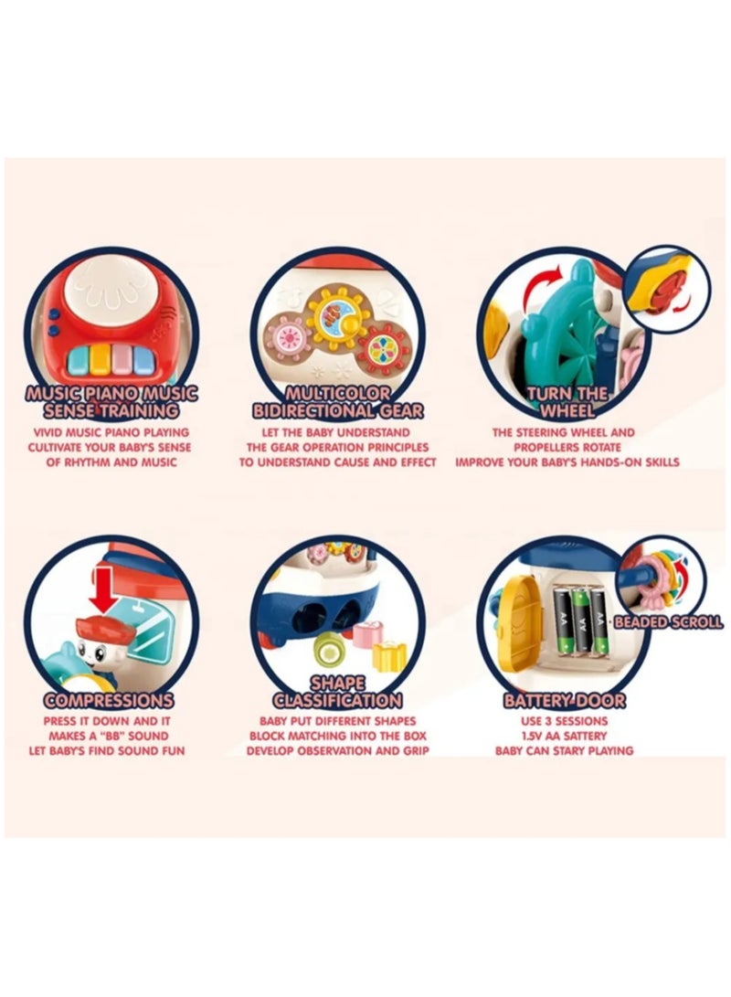 قارب لعبة، مطابقة الأشكال الذكية، رسوم متحركة، قارب للأطفال - Image 4