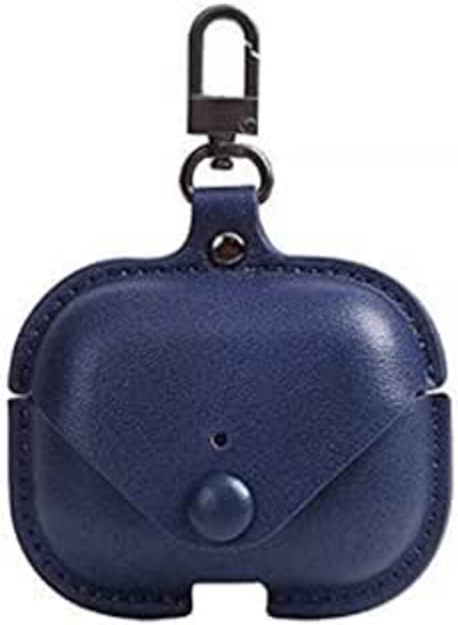mStick AirPod Pro Case Leather Personalized Leather Protective Air-pod Pro Case Cover Shockproof with Loss Prevention Clip for Apple Air-Pods Pro Wireless Charging Case for airpods (Blue)