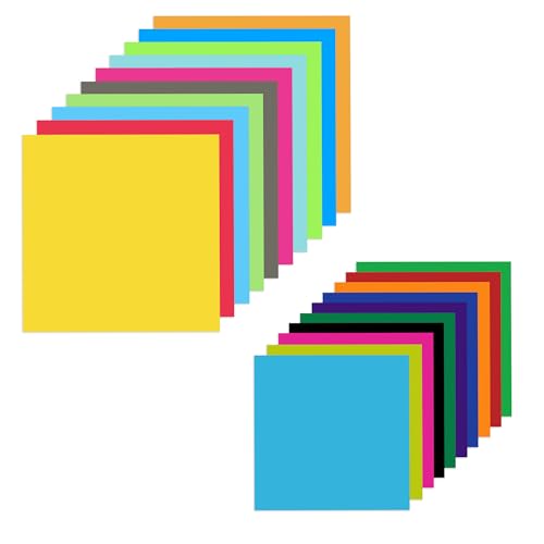 Lakeer Combo Pack 21 cm X 21 cm Origami Paper Pack of 100 Sheets + 15 cm X 15 cm Origami Paper 100 Sheets Combo Pack of 2 for Scrapbooking, Craft Project - Image 1