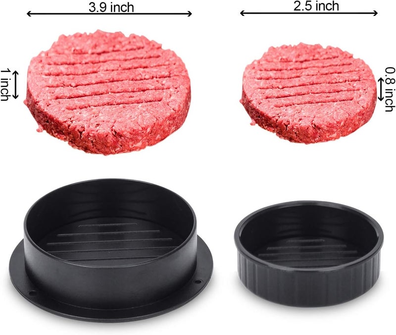 EPPARN Burger Press, Hamburger Press Patty Maker With 100Pcs Hamburger Patty Paper, 3 in 1 Non Stick Patty Mold for Stuffed Burgers, Sliders, Veggie Beef Burger, Kitchen Barbecue Tool Grilling Accessories - Image 3