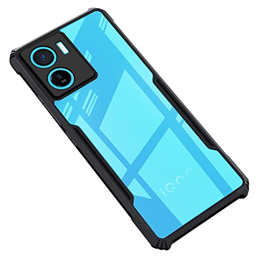 CEDO Backcover for iQOO Z7 / iQOO Z7s (5G) | Camera Protection Shockproof Bumper-Edge | Acrylic Crystal Clear 360 Degree Protection TPU+PC | Transparent Eagle Back Case Cover (Black) - Image 1