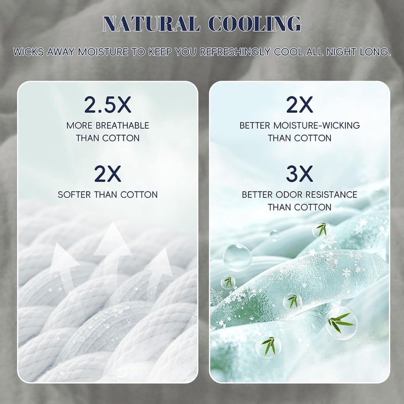 PHF Cooling Muslin Blanket Twin Size, Lightweight Gauze Blanket for Adults, 60% Rayon Derived from Bamboo & 40% Cotton for Summer, 4-Layer Soft Breathable for Hot Sleepers, 66"x90", Grey - Image 5