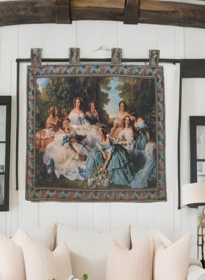 DaDa Bedding French Rococo Tapestry - 'Her Ladies in Waiting' Spanish Party Classical Baroque Woven Wall Hanging - Image 1