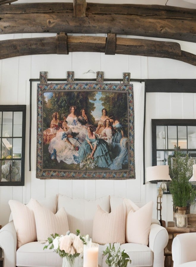 DaDa Bedding French Rococo Tapestry - 'Her Ladies in Waiting' Spanish Party Classical Baroque Woven Wall Hanging - Image 4