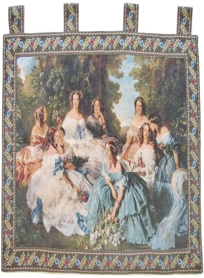 DaDa Bedding French Rococo Tapestry - 'Her Ladies in Waiting' Spanish Party Classical Baroque Woven Wall Hanging - Image 3