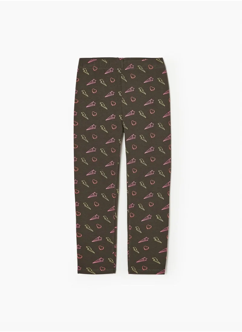 زيبي ZIPPY Cotton Printed Leggings For Girls Stars & Lightnings