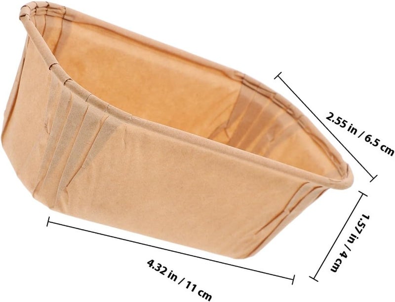 Healeved Cupcake Liners for Baking, 50pcs Khaki Rectangular Paper Baking Cups, Greaseproof Muffin Liners for Party Dessert and Bakery Supplies - Image 2