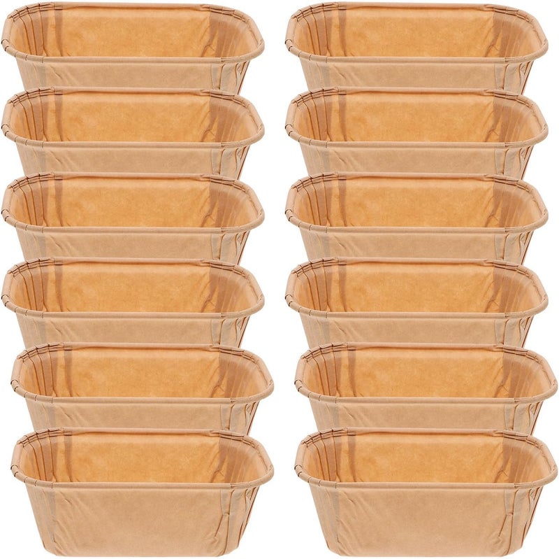 Healeved Cupcake Liners for Baking, 50pcs Khaki Rectangular Paper Baking Cups, Greaseproof Muffin Liners for Party Dessert and Bakery Supplies - Image 1