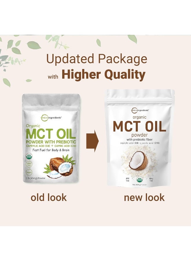 Micro Ingredients مسحوق زيت MCT العضوي من مايكرو إينغريدينتس، 1 رطل (454 جرام) - Image 3