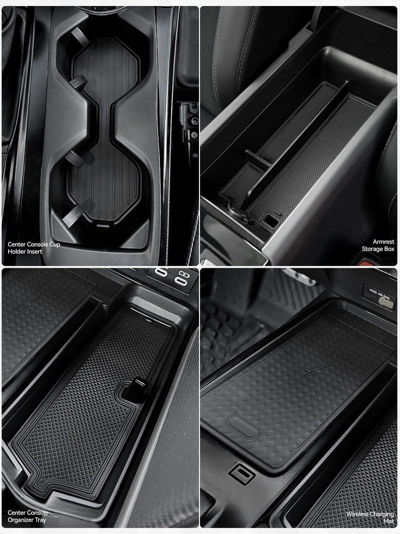 ELECFRESH 4PCS Center Console Organizer Tray for 2025 2026 Toyota Camry Accessories, Armrest Storage Box, Cup Holder, Wireless Charging Mat for Toyota Camry - Image 5