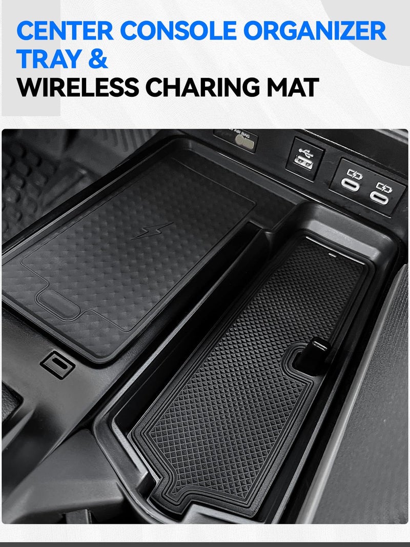 ELECFRESH 4PCS Center Console Organizer Tray for 2025 2026 Toyota Camry Accessories, Armrest Storage Box, Cup Holder, Wireless Charging Mat for Toyota Camry - Image 3