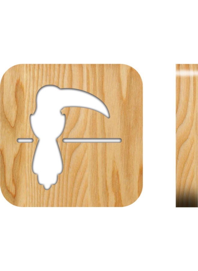 NIBEMINENT Wooden Creative Night Table Lamp Beige 19x19cm - Image 1