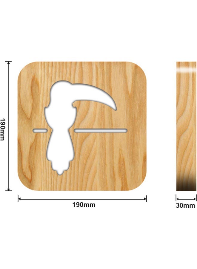 NIBEMINENT Wooden Creative Night Table Lamp Beige 19x19cm - Image 2