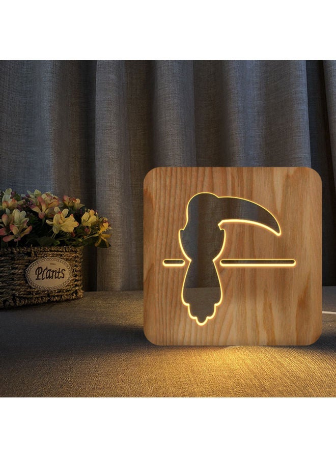 NIBEMINENT Wooden Creative Night Table Lamp Beige 19x19cm - Image 5