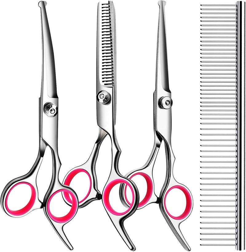5-in-1 Dog Grooming Scissors Set with Safety Round Tips - Image 1
