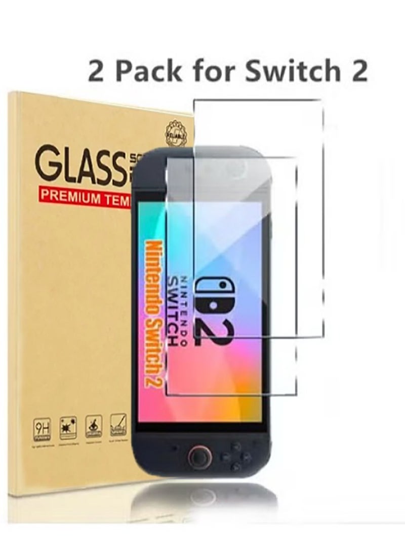 2 Pack Screen Protector for Nintendo Switch 2 [8 Inch] 2025 Model,  Top 9H+ Tempered Glass, HD Clear  - Image 1